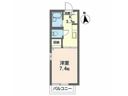 マ・メゾン本町(1K/2階)の間取り写真