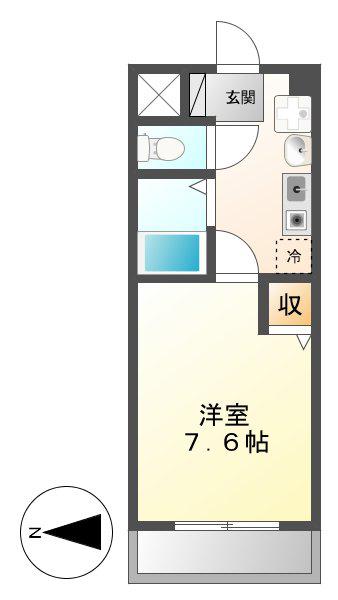 セレッソ本陣(1K/3階)の間取り写真