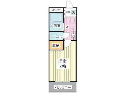 フローレンス舞浜(1K/1階)の間取り写真