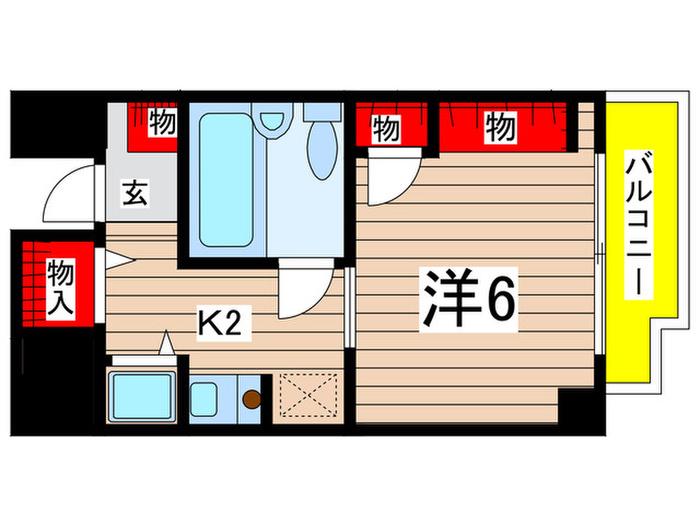 アーバンハイツ八事(1K/2階)の間取り写真