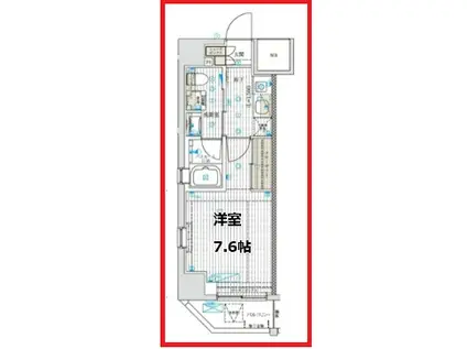 ベルグレードカメイド(1K/6階)の間取り写真
