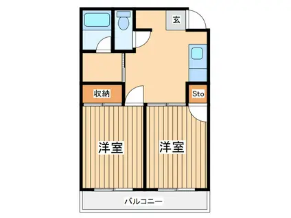 フルール(2DK/3階)の間取り写真