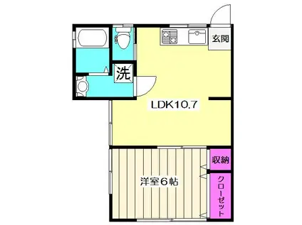 カーサ・みつかわ(1LDK/2階)の間取り写真