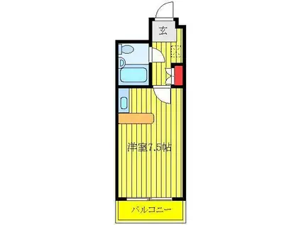 エマーユ蒼龍戸田公園(ワンルーム/1階)の間取り写真