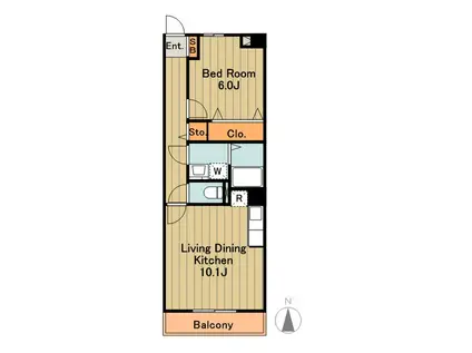 ローヤルヒルコートエム(1LDK/2階)の間取り写真