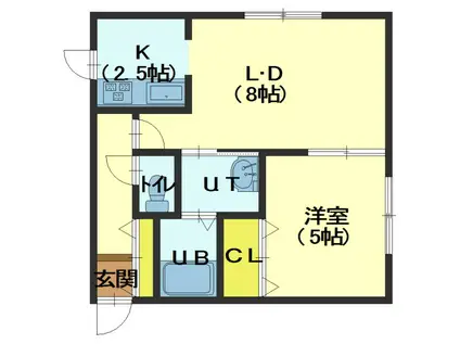 アリエーテ千代台(1LDK/2階)の間取り写真
