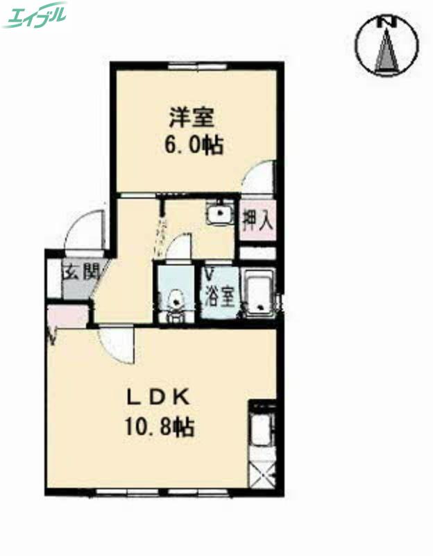 グレースタウンA(1LDK/1階)の間取り写真