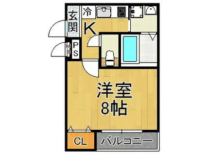 フジパレス西宮北口6番館(1K/1階)の間取り写真