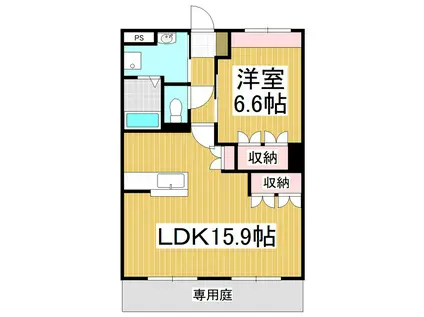 サンパレス高森(1LDK/1階)の間取り写真