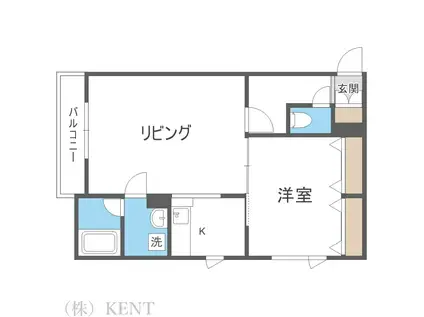 花てまり弐番館(1LDK/3階)の間取り写真