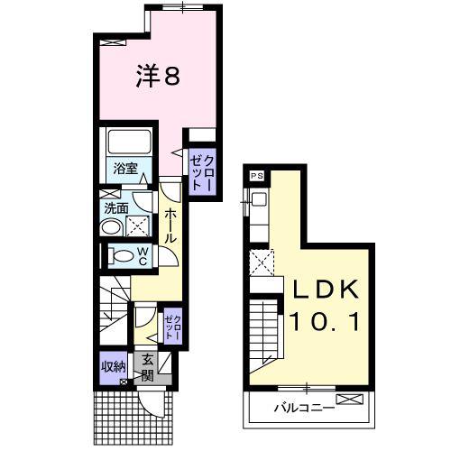 メゾン・デュ・ベル・アルブル(1LDK/1階)の間取り写真