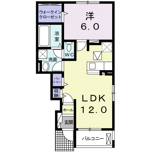 MUKO7-SKTII(1LDK/1階)の間取り写真