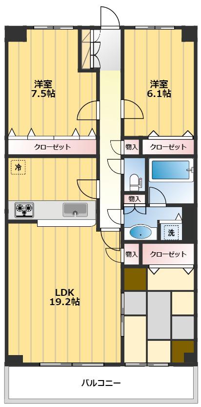 メリディアンガーデン雪月花(3LDK/2階)の間取り写真