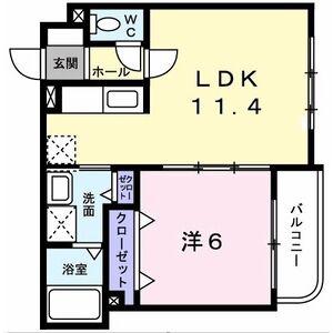 FUKUTOKU(1LDK/3階)の間取り写真
