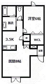 NEXT21-B(1LDK/1階)の間取り写真