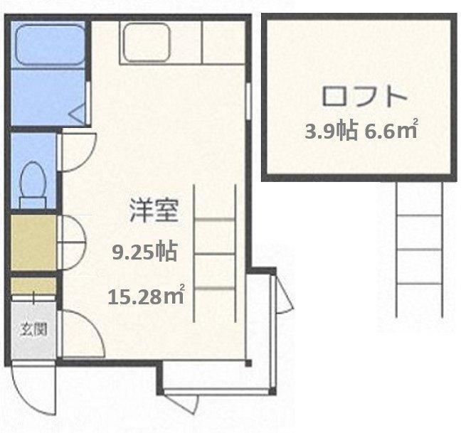 メイプルタウン(ワンルーム/3階)の間取り写真