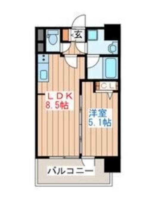 グランドロアール仙台西公園(1LDK/6階)の間取り写真