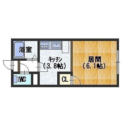レジデンス本通(1K/1階)の間取り写真