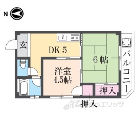 メゾン堀池(2DK/2階)の間取り写真