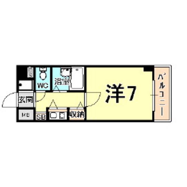 エスリード上甲子園(1K/2階)の間取り写真