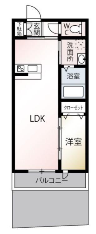 スペリオーレ桜(1LDK/1階)の間取り写真
