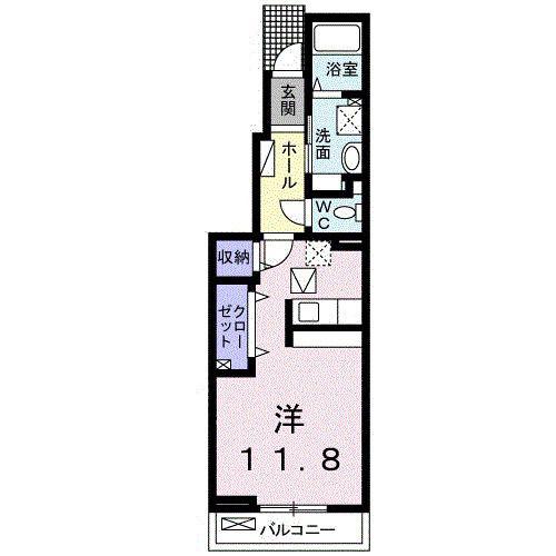 RESTART(1K/1階)の間取り写真