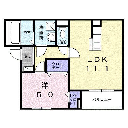 ポルテボヌール本牧(1LDK/3階)の間取り写真
