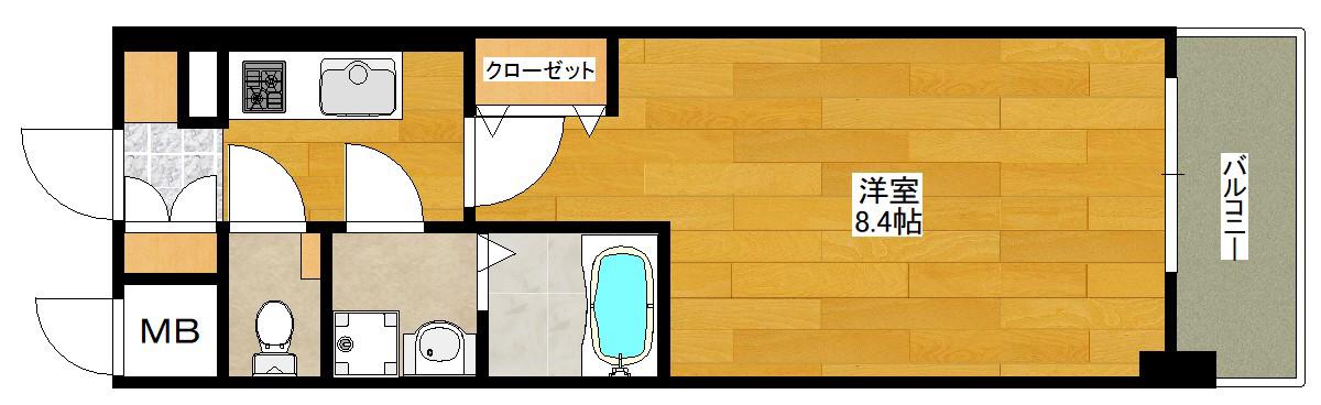 エスリード江坂公園(1K/6階)の間取り写真