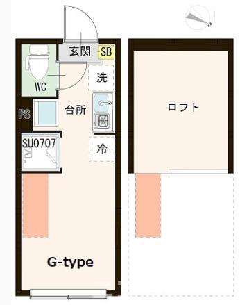 ハーモニーテラス貫井II(ワンルーム/2階)の間取り写真