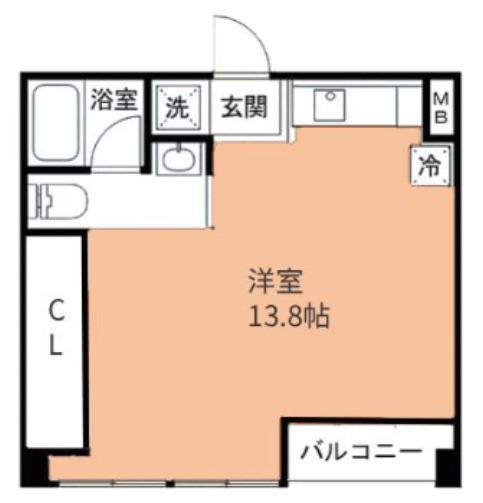 コンフォール等々力(ワンルーム/5階)の間取り写真