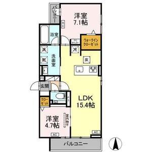 セレスティア草薙町(2LDK/3階)の間取り写真