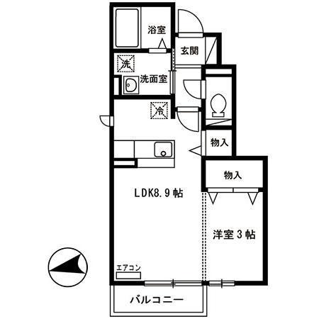 いわて銀河鉄道線 厨川駅 徒歩14分 2階建 築18年(1LDK/1階)の間取り写真