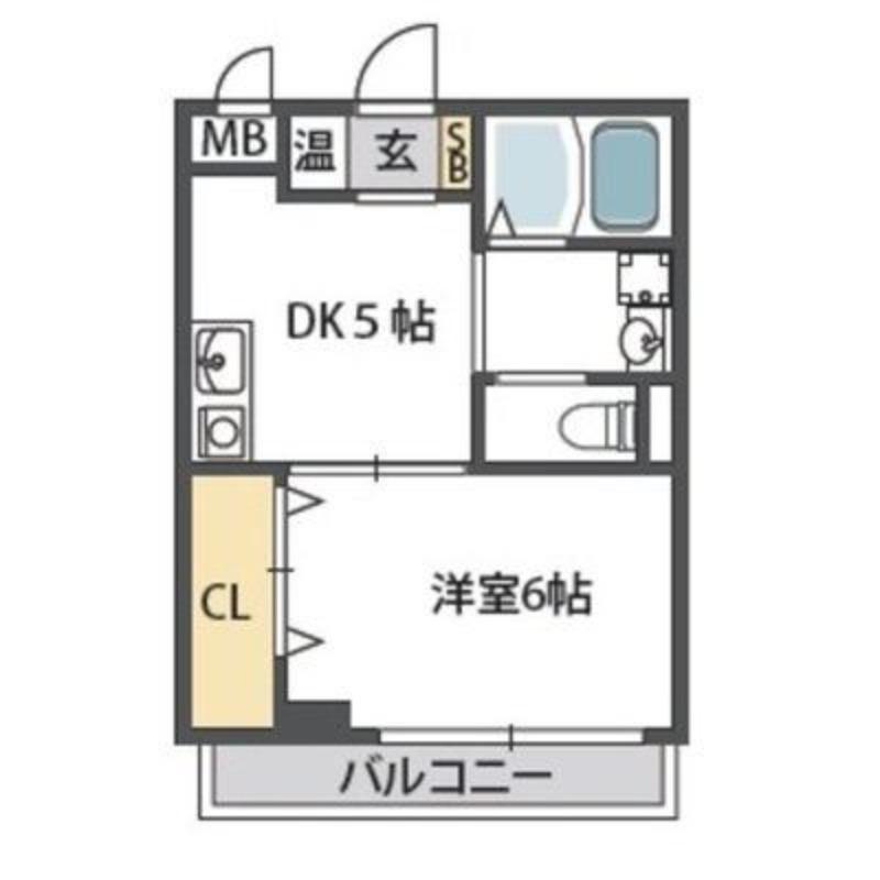 INFIELDII(1DK/4階)の間取り写真
