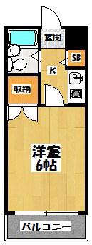 シャルマン蒲生B(1K/2階)の間取り写真