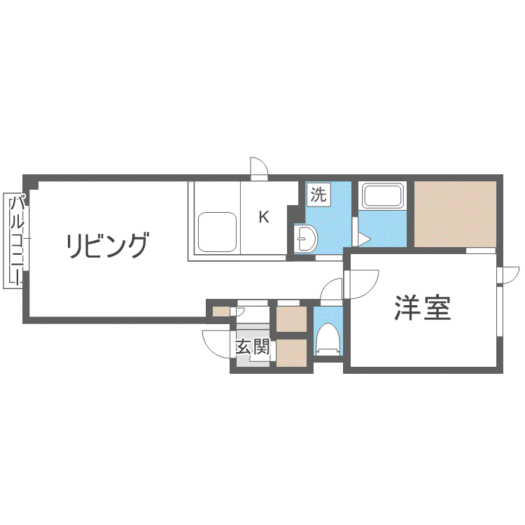 シャーメゾンαVIB(1LDK/2階)の間取り写真