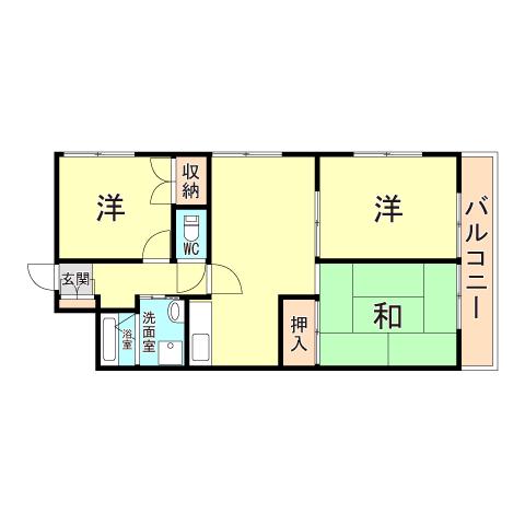 Kクレーネー(3DK/1階)の間取り写真