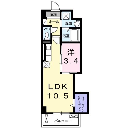 カーサ ベレタ(1LDK/1階)の間取り写真