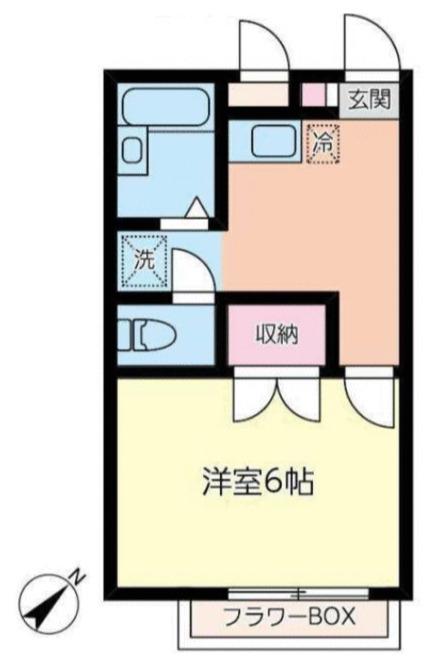 プレジールホーゲン(1K/2階)の間取り写真