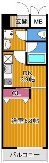 オルフェア我孫子III番館(1DK/2階)の間取り写真