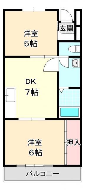 メゾン青葉(2DK/1階)の間取り写真