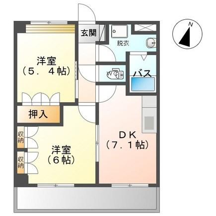グランデューCHIYO(2DK/2階)の間取り写真