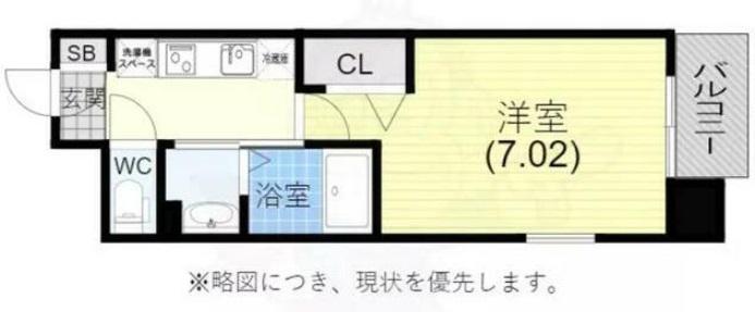 LUXE姫路(1K/3階)の間取り写真