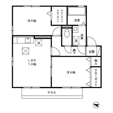 ピアーズ一番館(2LDK/2階)の間取り写真