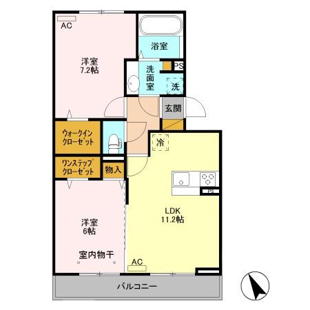メゾンアーバンJ(2LDK/3階)の間取り写真