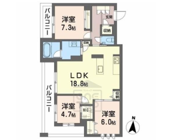 ジョフリエル(3LDK/2階)の間取り写真