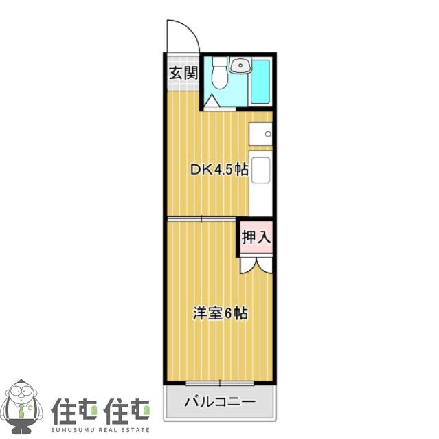 コーポ平成I(1DK/1階)の間取り写真