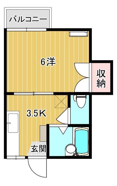 ハイツサングリーン(1K/2階)の間取り写真