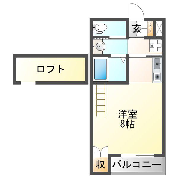 プルス新北野(ワンルーム/3階)の間取り写真