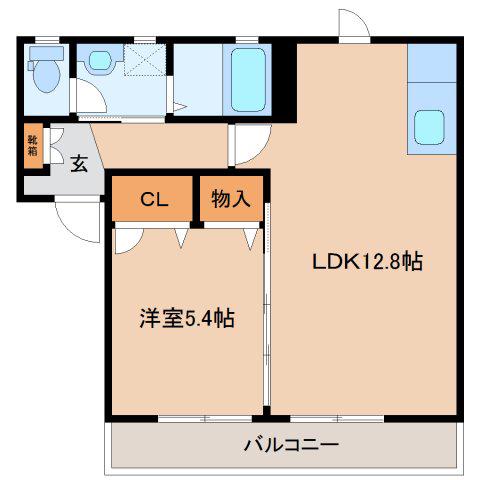 コンフォート東福寺A棟(1LDK/1階)の間取り写真