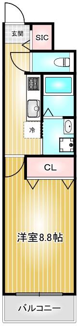 N APARTMENT(1K/2階)の間取り写真